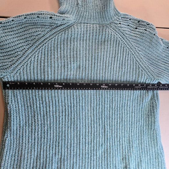 Lane Bryant Sweater Women's 18 / 20 Blue Key Hole V-Neck Turtleneck Long Sleeve - Picture 10 of 16